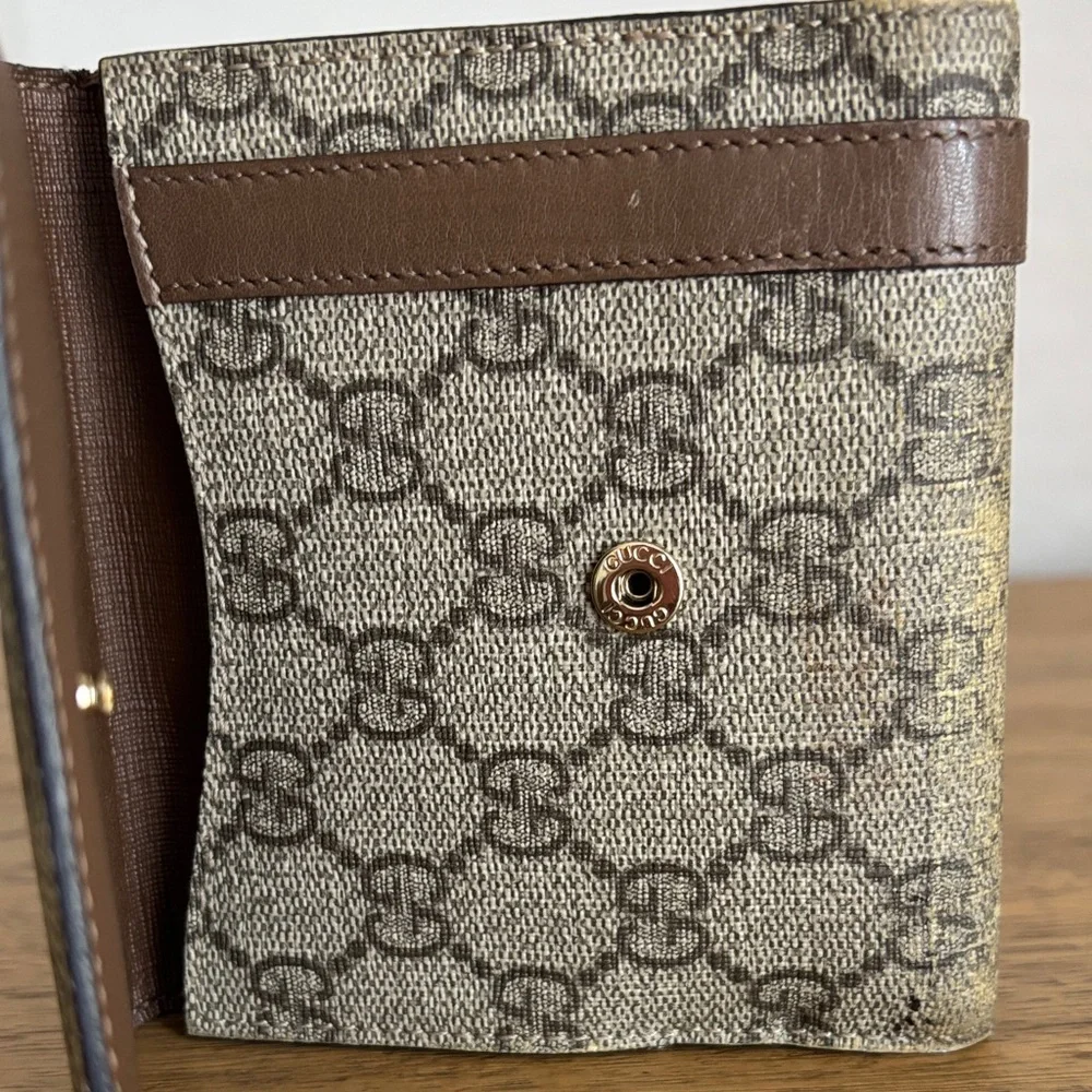 Brown and Gold GUCCI Monogram Wallet - Picture 2 of 13